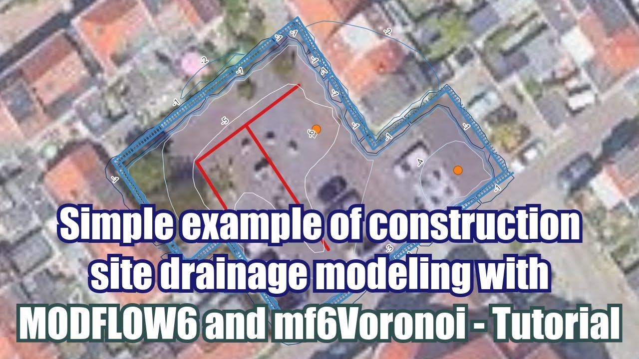 Простой пример моделирования дренажа строительной площадки с помощью MODFLOW6 и mf6Voronoi &mdash; Учеб...