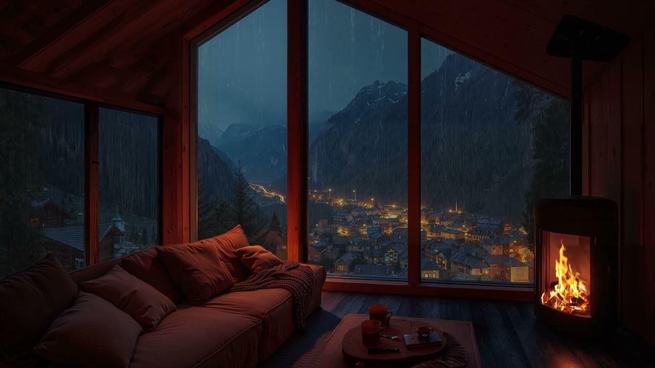 A Cozy Cabin With Rain And A Fireplace Offers Ultimate Relaxation - Sleep Soundly