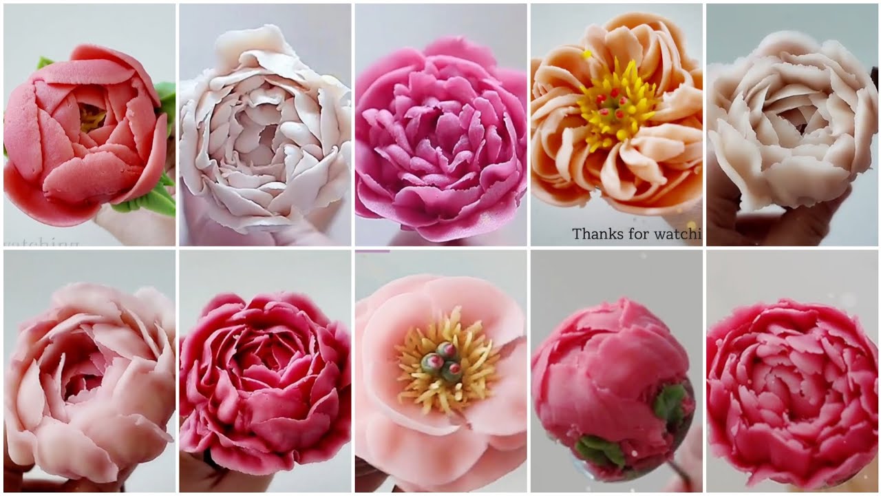 앙금플라워 작약 꽃짜기 모음 Peony flower piping technique collection