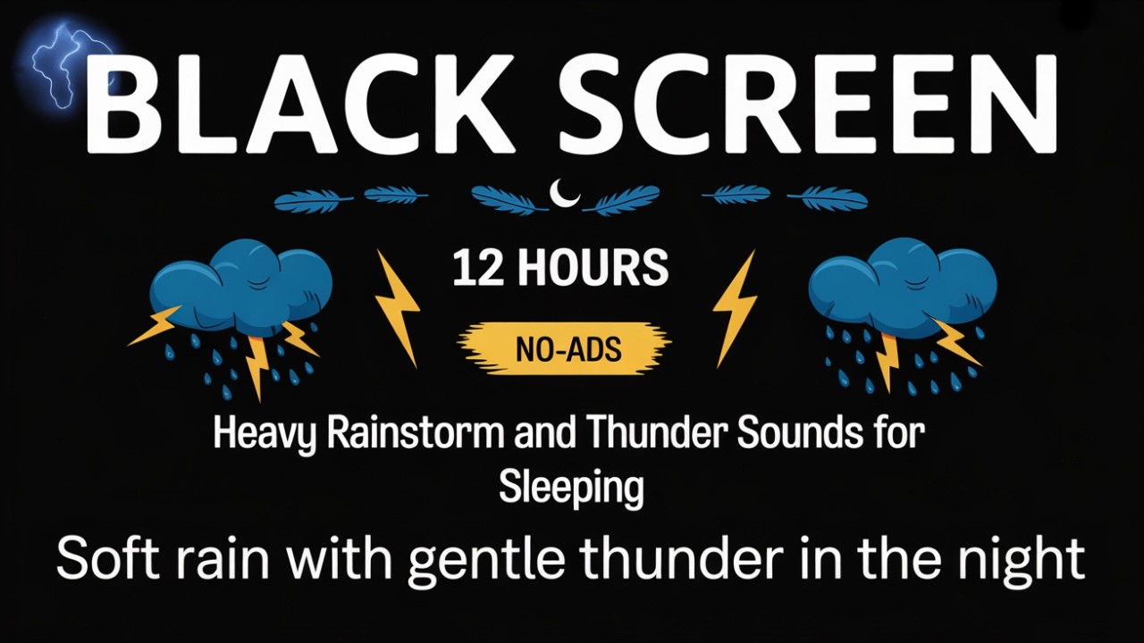 BLACK SCREEN Heavy Rain and Thunder Sounds for Full Night Sleep and Total Relaxation 17