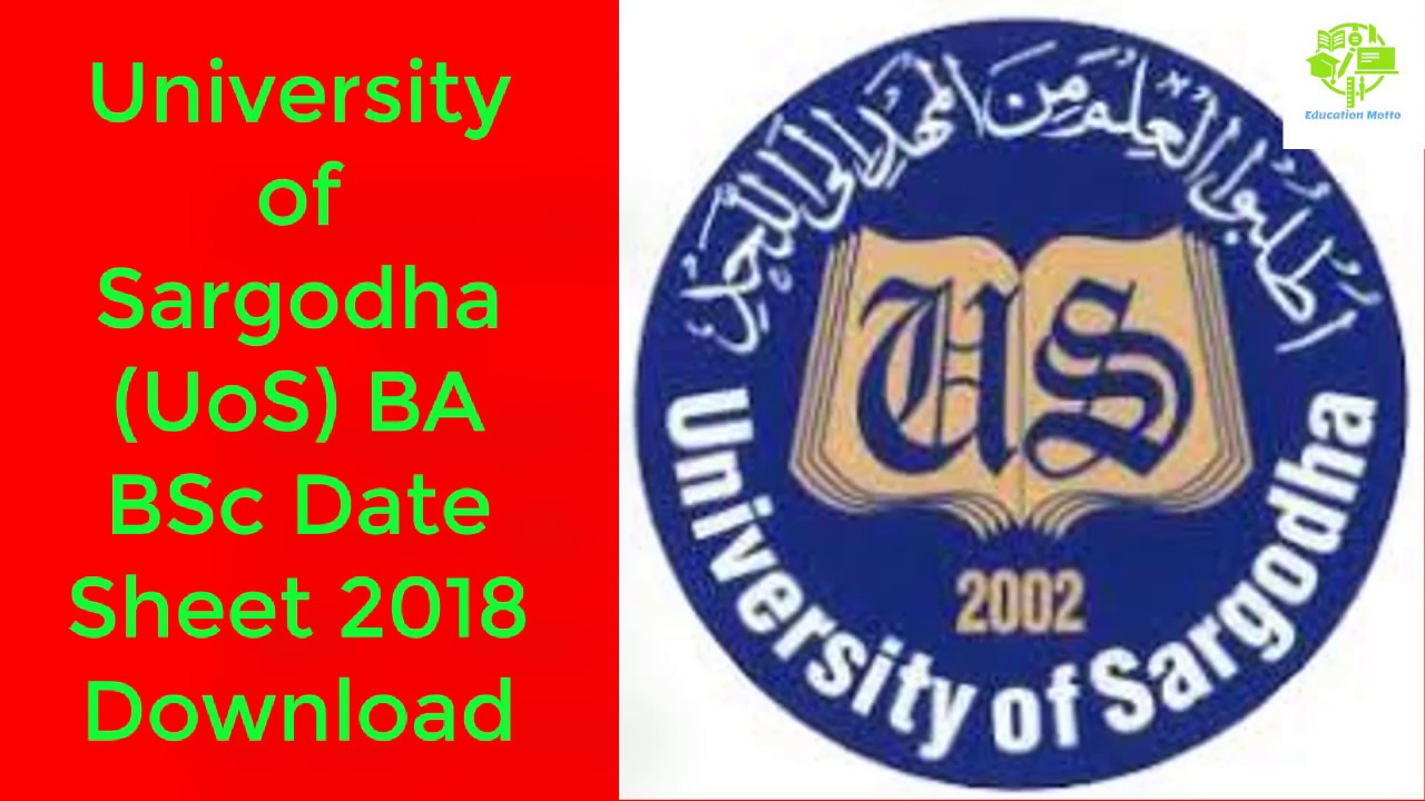Download University of Sargodha UoS BA BSc Date Sheet 2018