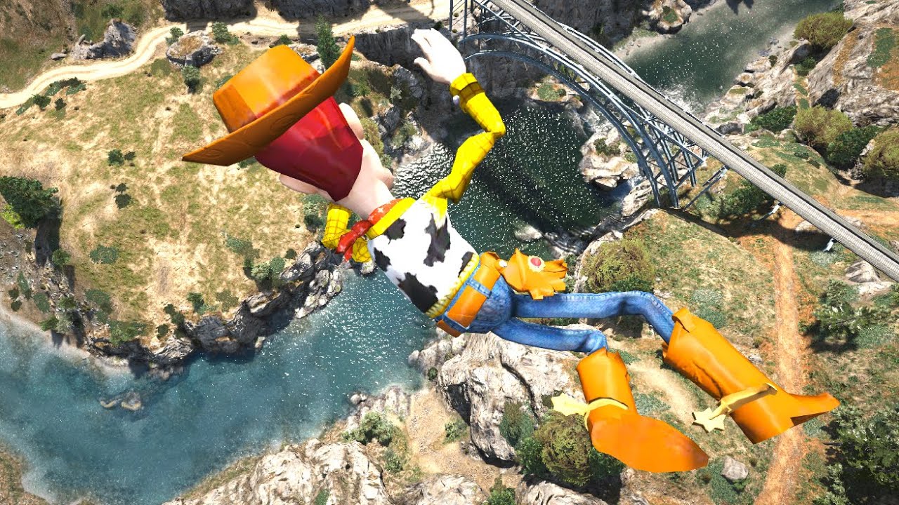 GTA 5 Crazy WOODY CLIFF Jumps-Falls-Ragdolls #4 [Euphoria physics | Funny Moments]