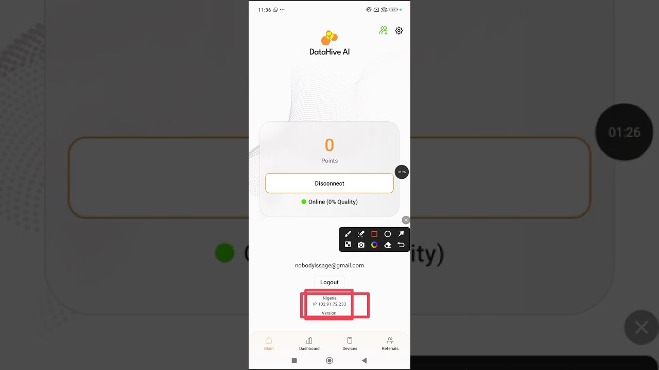 Start mining datahive AI node - connect your wallet & set up your app