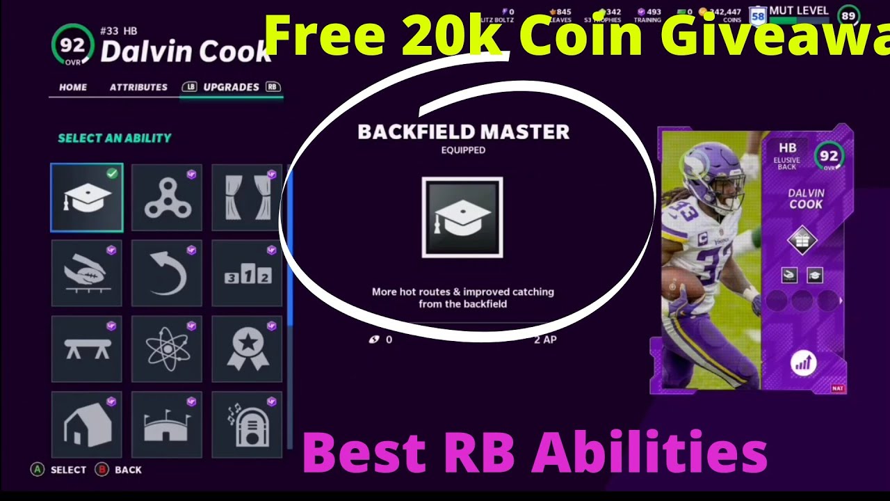 MUT 21 Best RB Abilities!!! (Backfield Master and Reach For It)