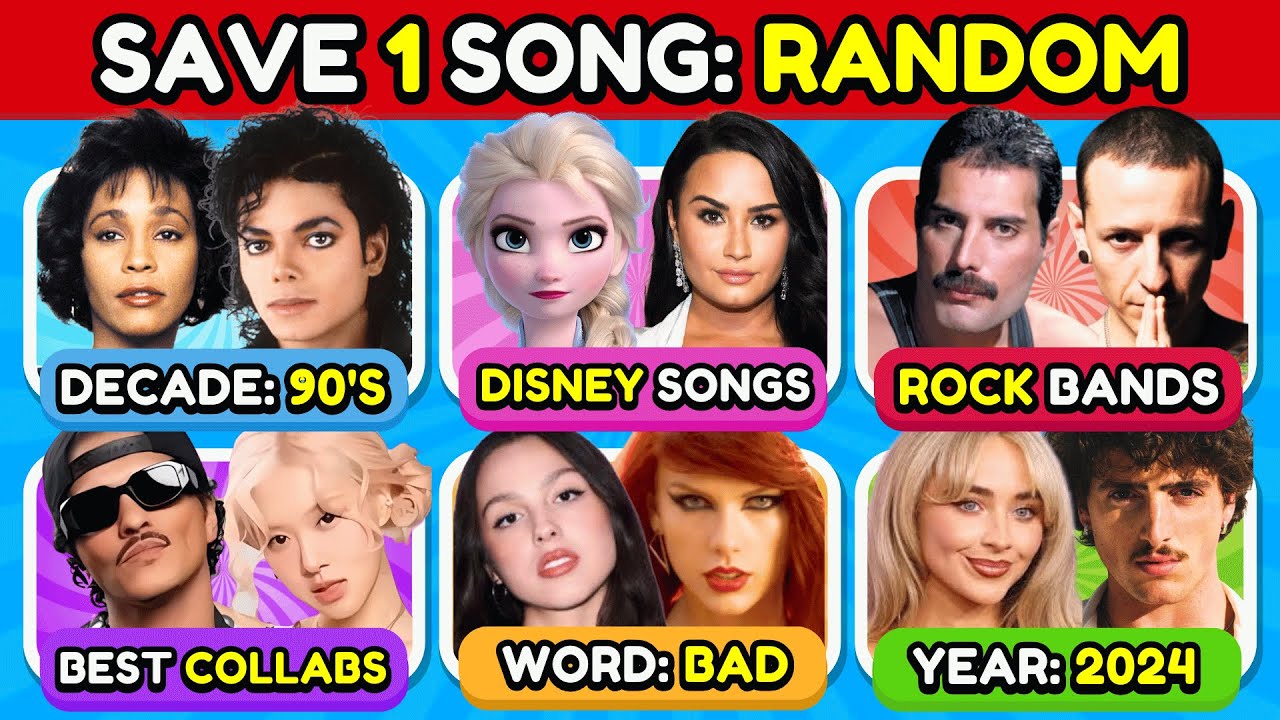 SAVE ONE SONG: RANDOM Rules, 6 SONGS🎵 Music Quiz