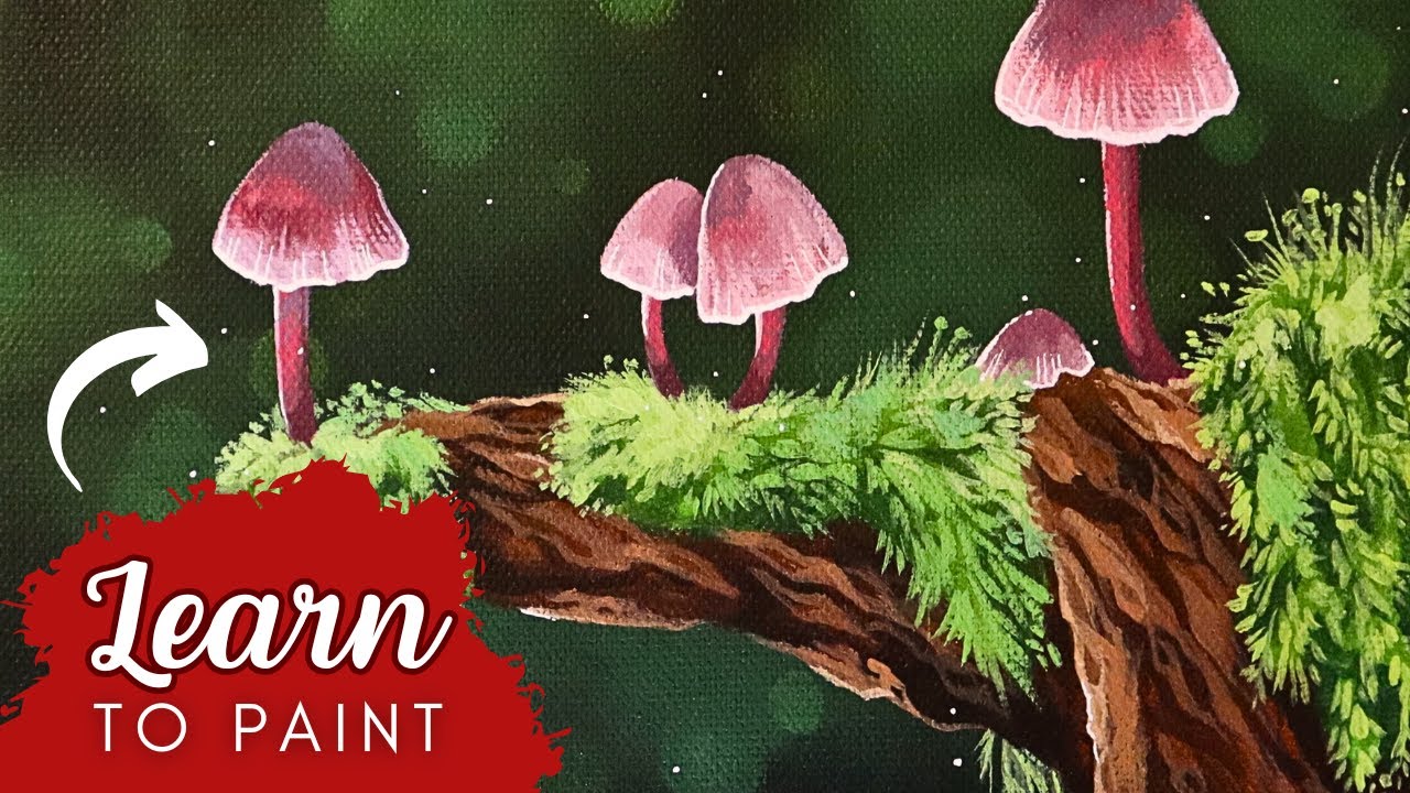 Mushroom Painting Tutorial | Easy Acrylic Painting Tutorials | STEP by STEP