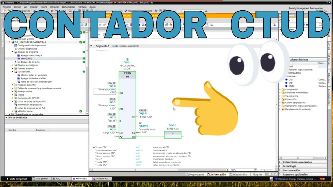 𝐂𝐎𝐍𝐓𝐀𝐃𝐎𝐑 𝐂𝐓𝐔𝐃 - CONTADOR ASCENDENTE Y DESCENDENTE - PLC ESPAÑOL 🍀 024
