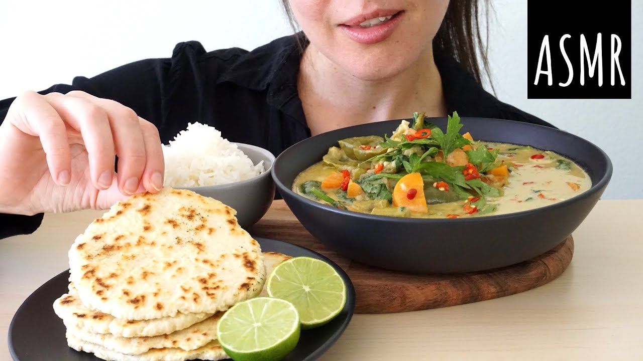 ASMR Eating Sounds: Thai Green Curry (No Talking)