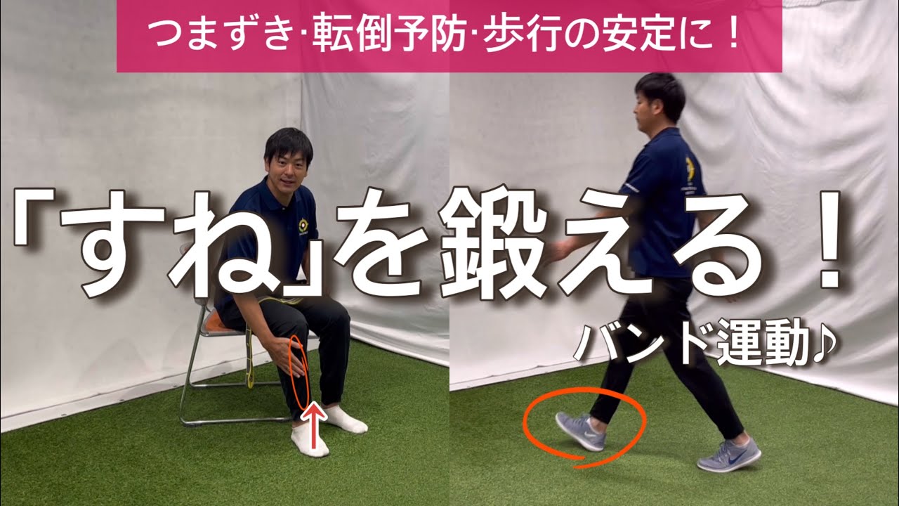 【足首】つまずき、転倒予防に♪すねを鍛える簡単バンド運動！
