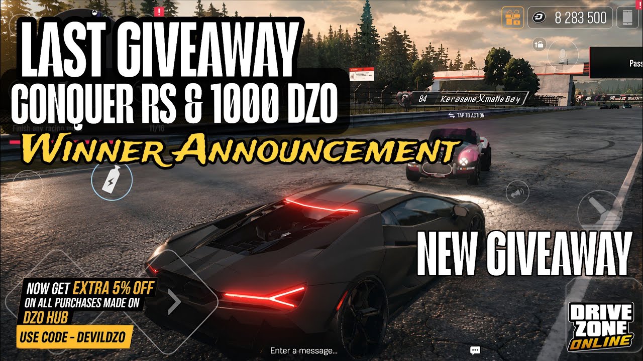 Drive Zone Online: Conquer RS & 1000 DZO Winners Announcement & New Giveaway !! @DriveZoneOnline