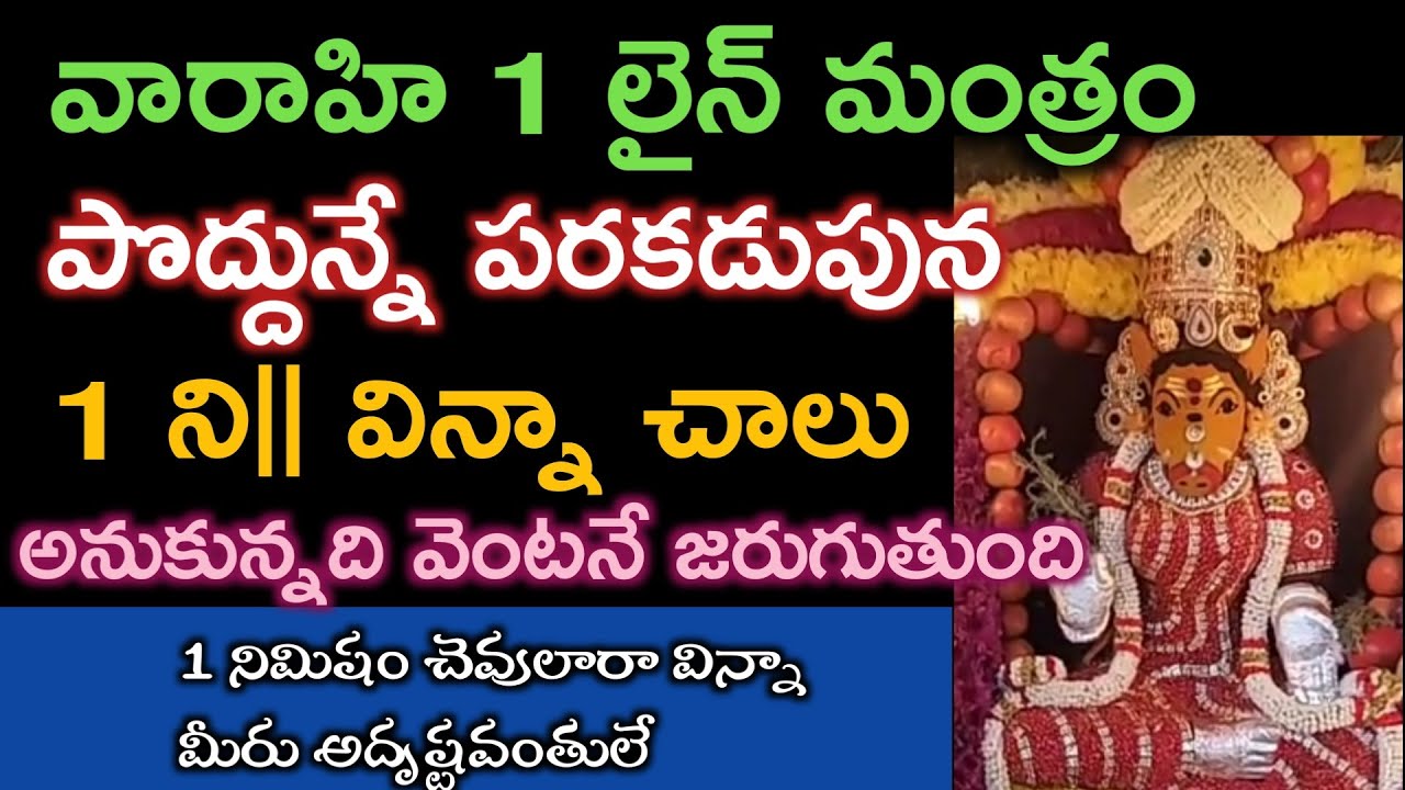 పోదున్నే పరకడుపున వారాహిమంత్రాన్ని1నిమిషం విన్నా అదృష్టవంతులే |varahi mantram|varahi @Pavithratalks