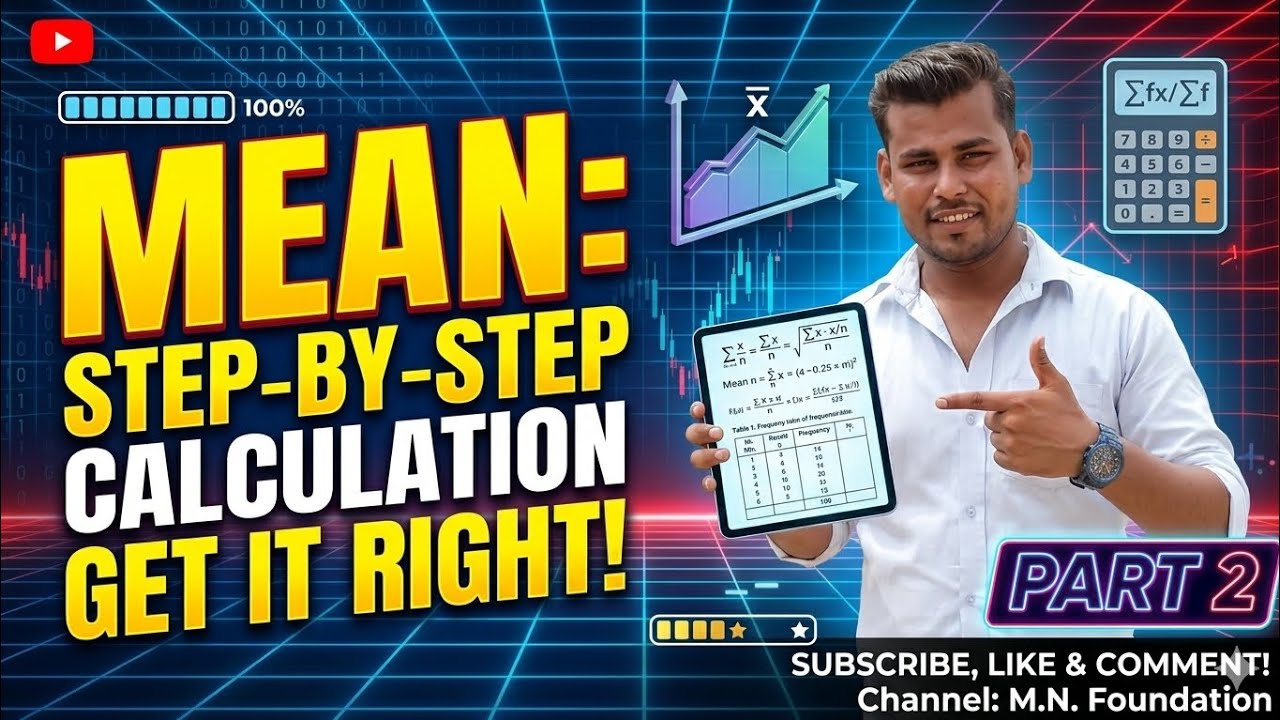 statistics mean formula|Learn Mean Calculation Easy 🔥 Step-by-Step Calculation (Part 2)