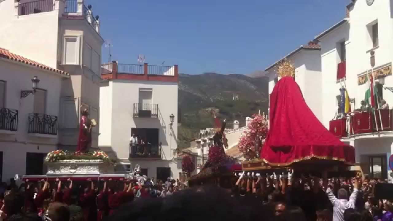 Procesion 'El Encuentro' Alozaina, Málaga.
