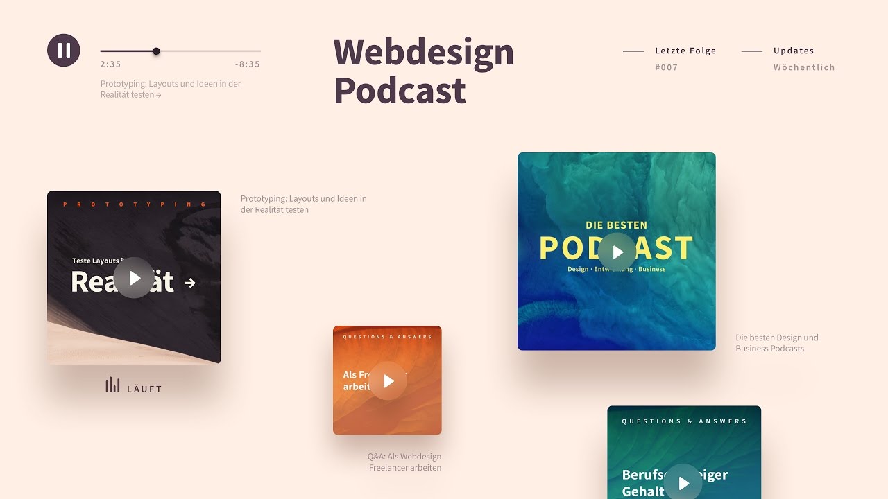 Website Podcast Landing Page Speed Design with Sketch - Design Process Art