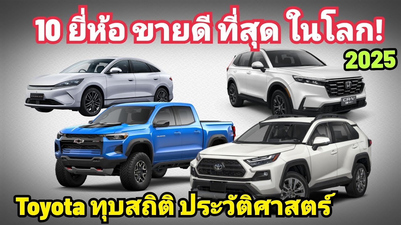 10 ยี่ห้อ ยนต์ ขายดีที่สุดในโลก 2025 ยอดขาย มากที่สุดในโลก