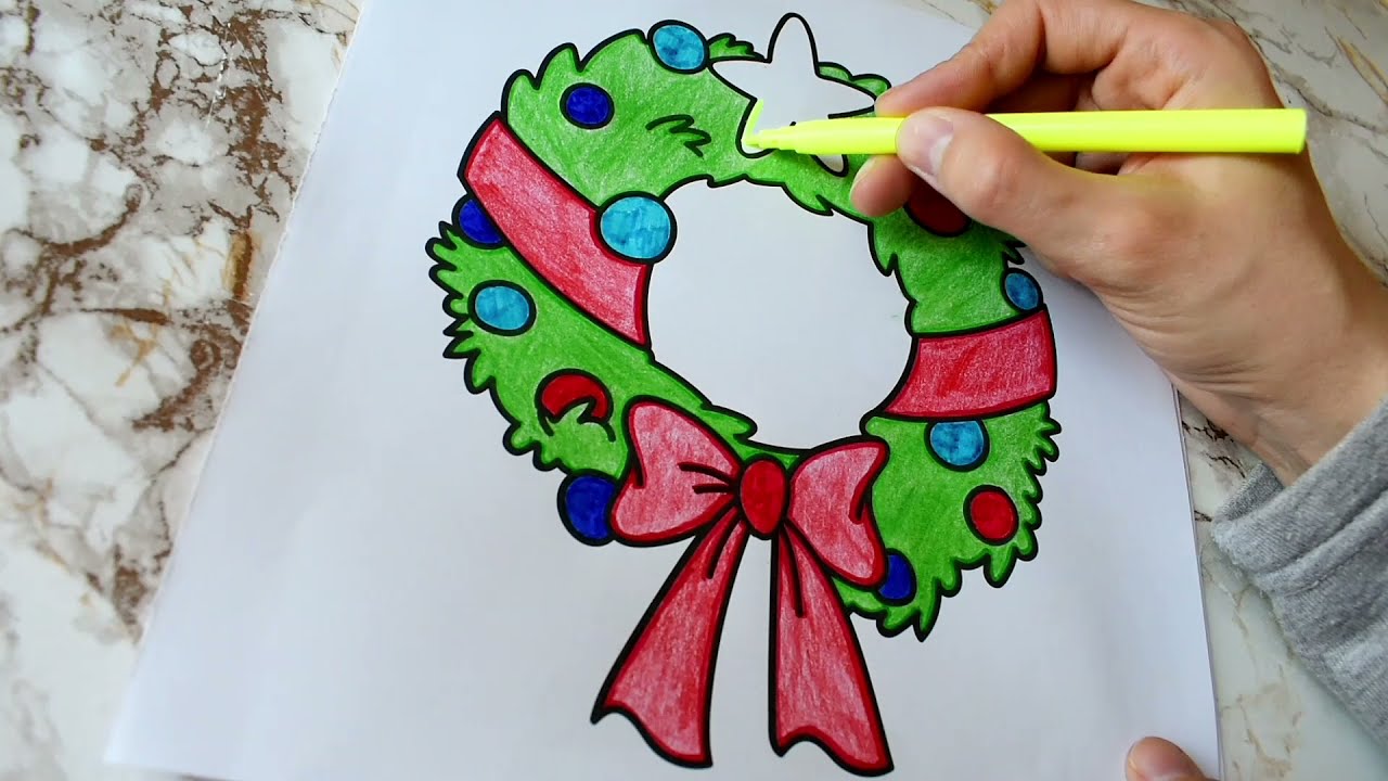 Colouring Christmas Garland