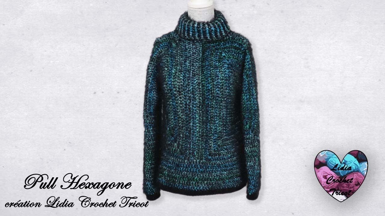 Pull Hexagone Crochet Diva facile 