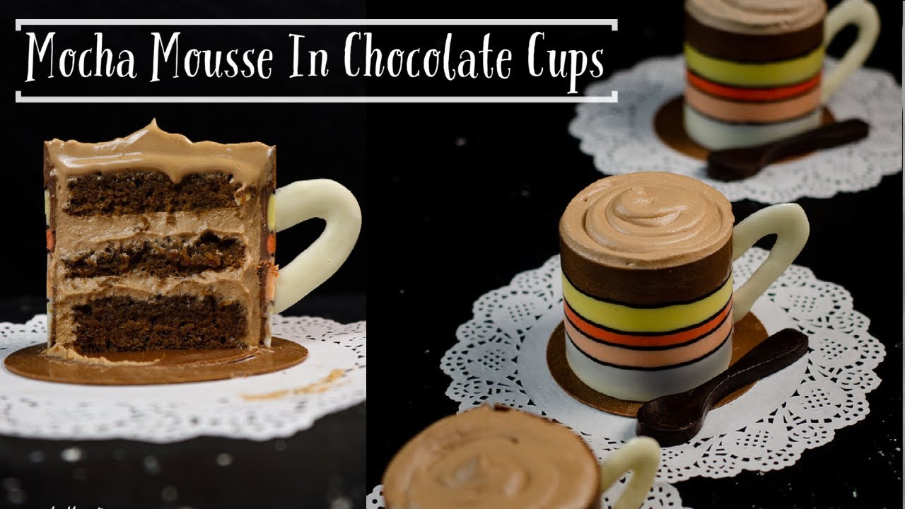 Mocha Mousse in Chocolate Cup | Eggless Dessert | Gelatin Free Vegetarian Mousse | Chef Hasti