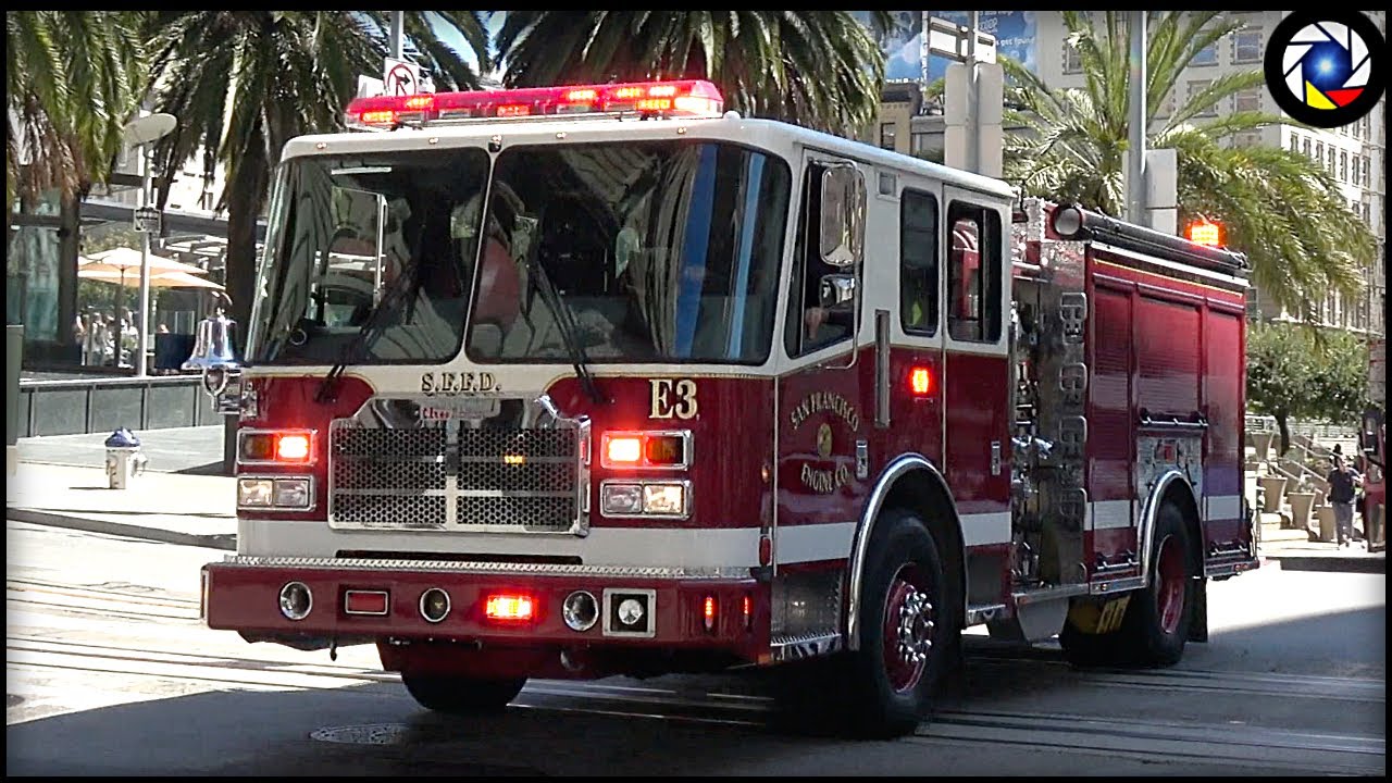 San Fransisco FD - Fire Engines 1 & 3 Responding