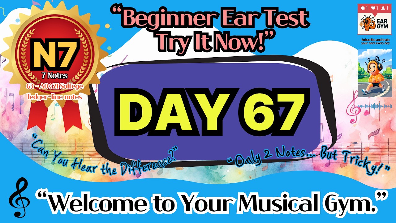 Beginner Ear Training Day 67 - StarterㅣBass-Clef : 42 Questions | EarGym