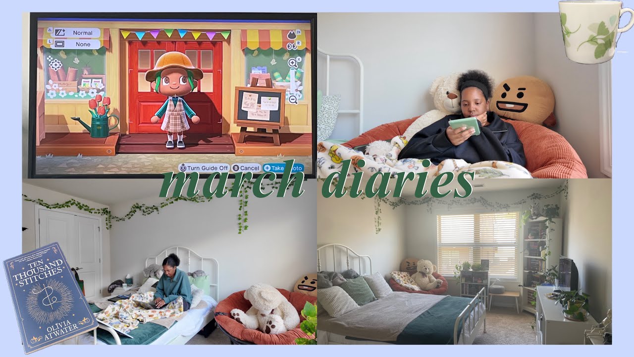 march diaries 🌿📘 | room makeover, updates, reading, playing acnh, & yapping