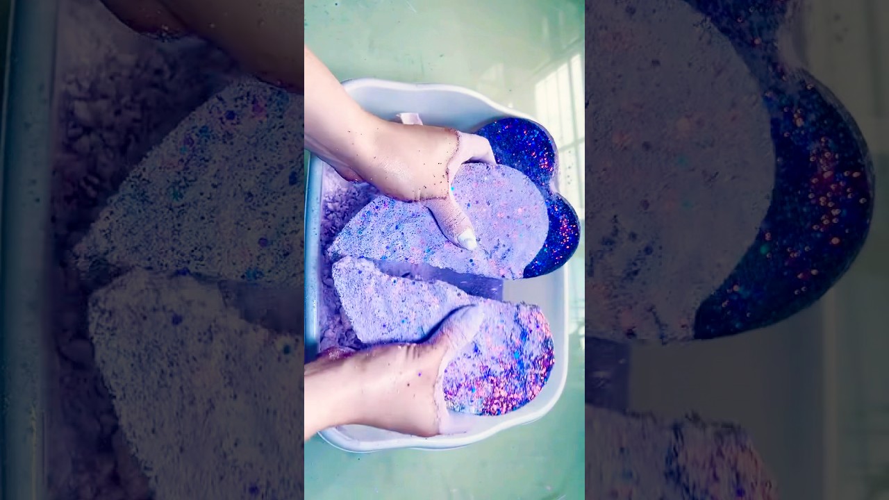 reformed gym chalk galaxy hearts✨💜 #gymchalkasmr #gymchalk #oddlysatisfying