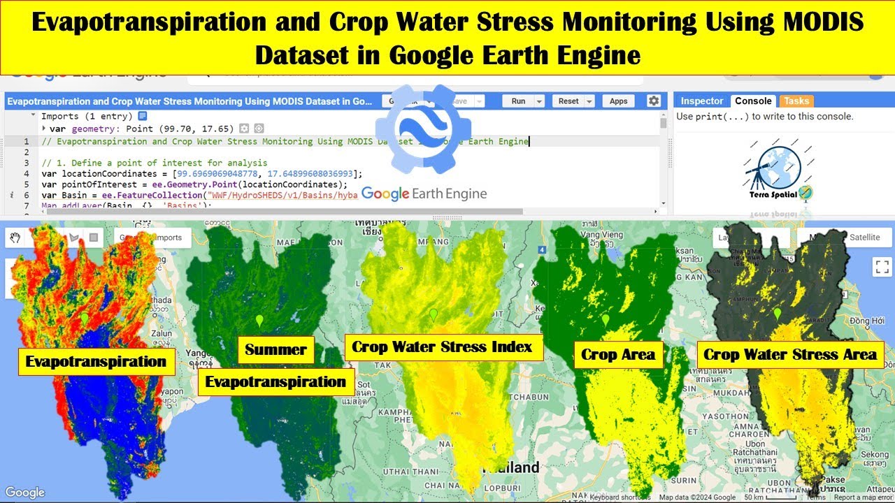 Evapotranspiration and Crop Water Stress Monitoring Using MODIS Dataset in Google Earth Engine