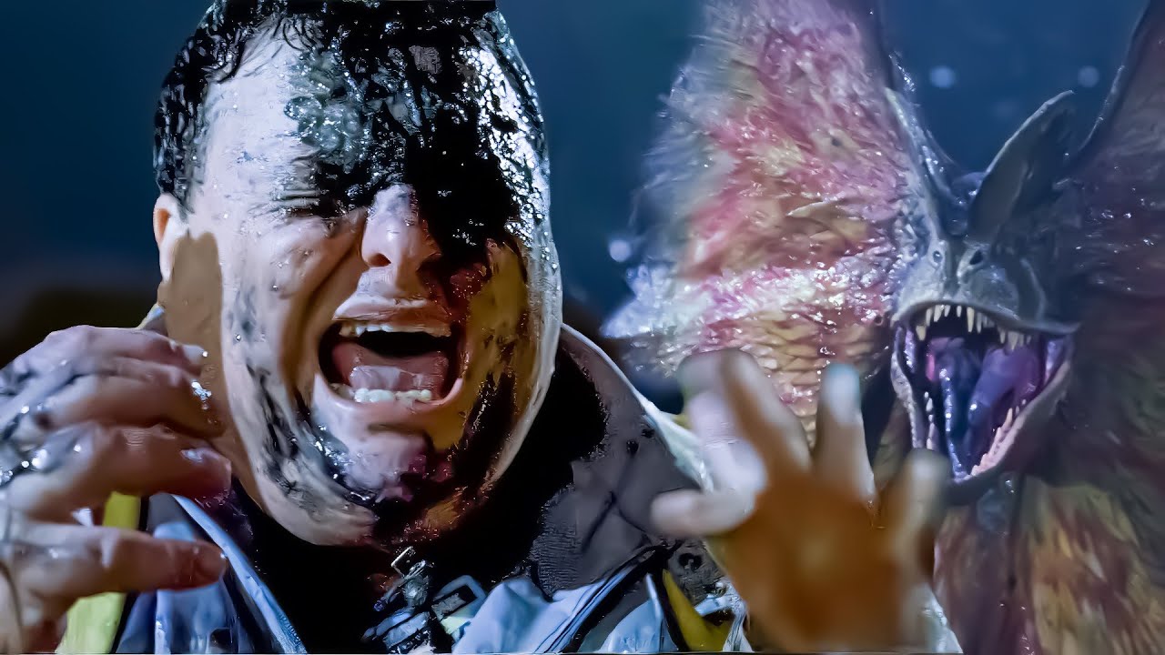 Spit Happens! Dennis Nedry Meets the Dilophosaurus | CLIP ⚡ 4K