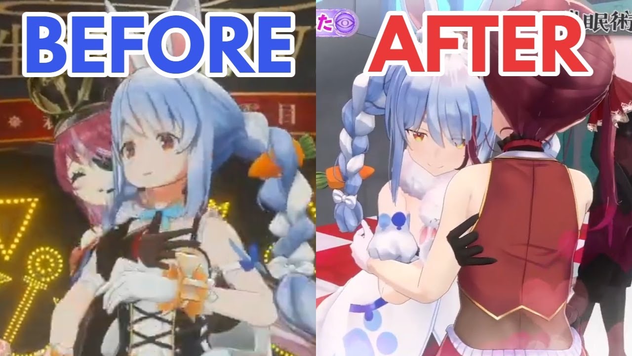 Marine Hugging Pekora Before & After Being Hypnotized