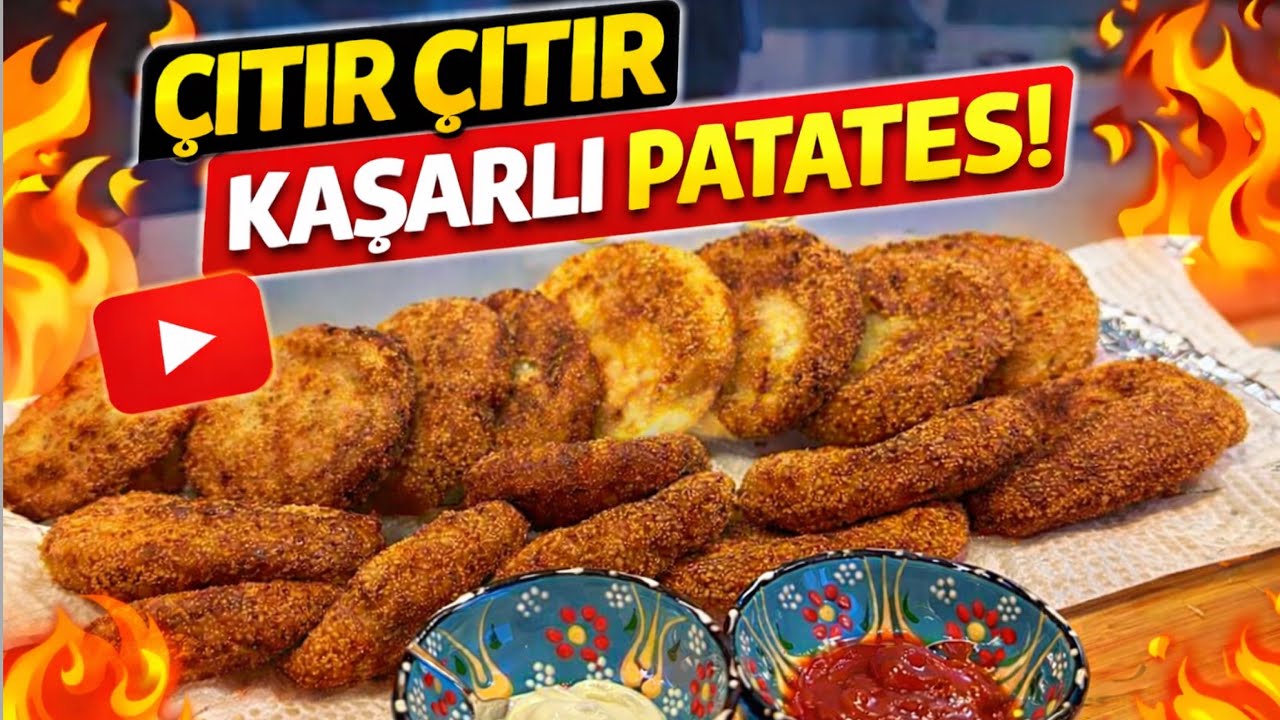 Altın Rengi Kızarmış Kaşarlı Patates