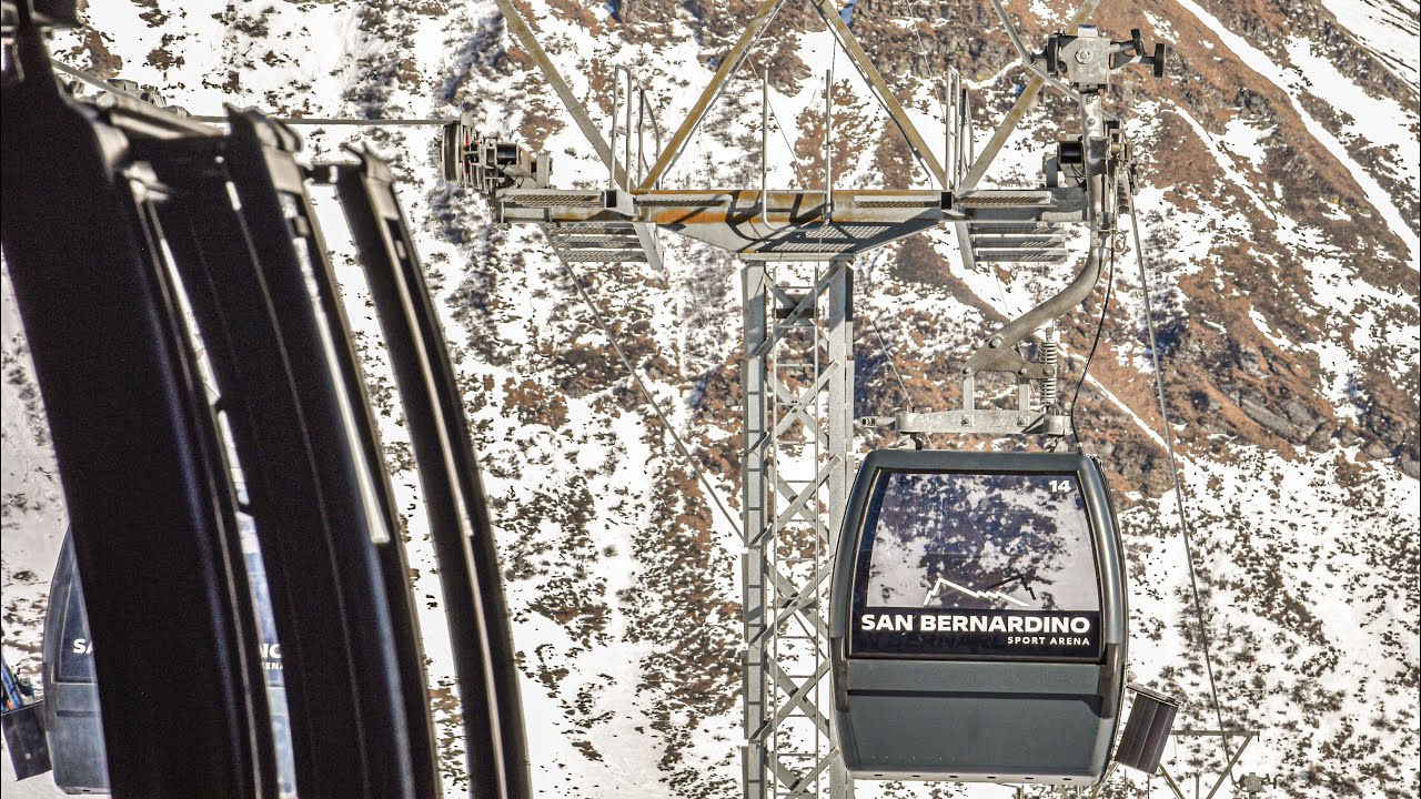 Garaventa Klassiker in San Bernardino. 6er Gondelbahn San Bernardin - Confin Basso