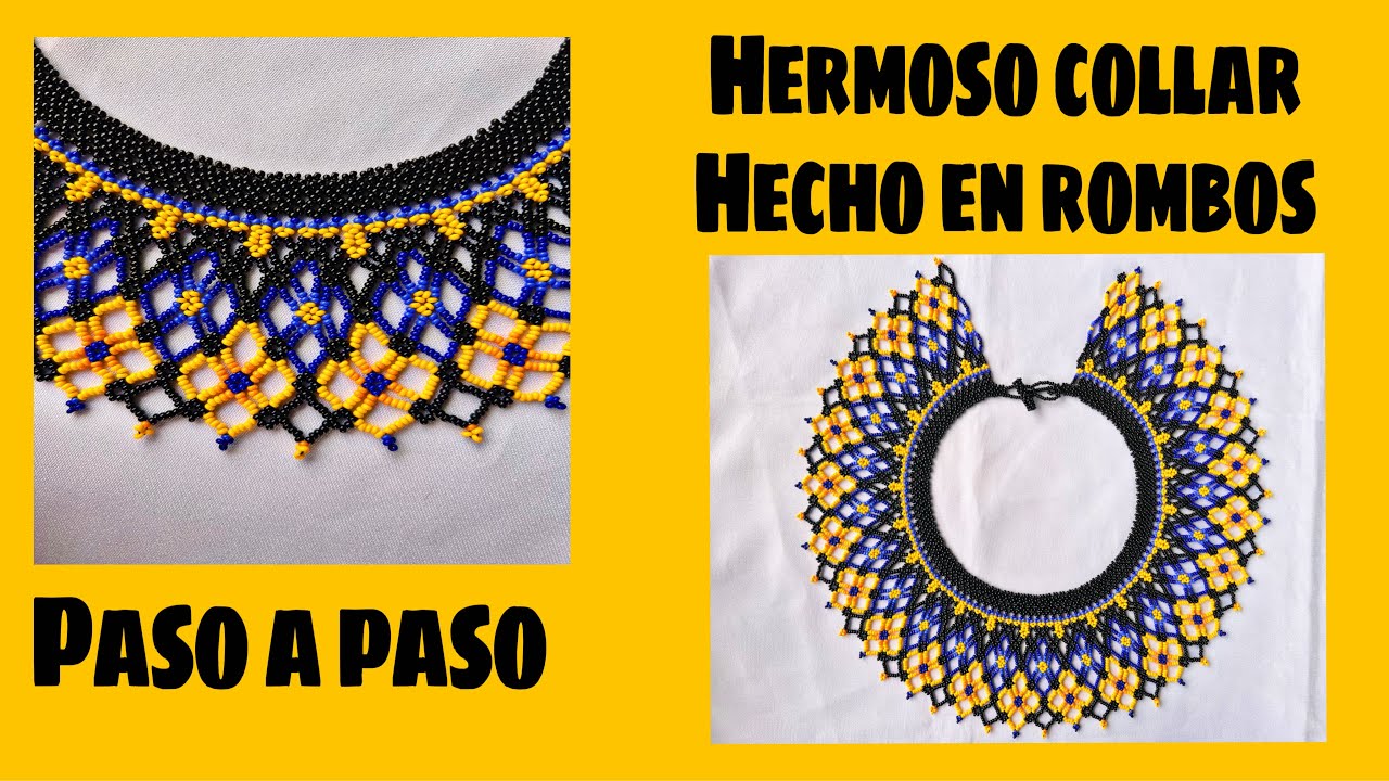 Collar de mostacillas paso a paso ¡Diseño ÚNICO y Colorido!