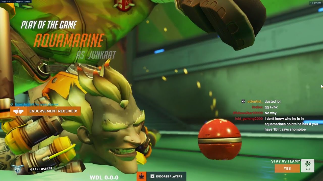 POTG! THIS IS WHAT TOP 500 JUNKRAT LOOKS LIKE! AQUAMARINE JUNKRAT GAMEPLAY OVERWATCH 2 SEASON 4