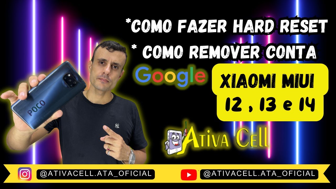 Como fazer hard reset e como remover conta Google no xiaomi miui 12, 13 e 14      #viral #shorts