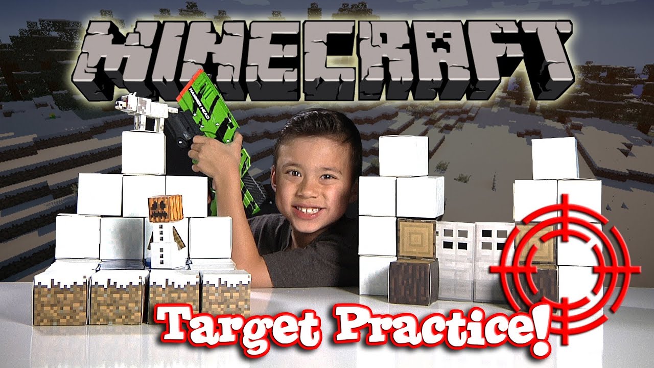 MINECRAFT Papercraft SNOW BIOME - Target Practice Unboxing!