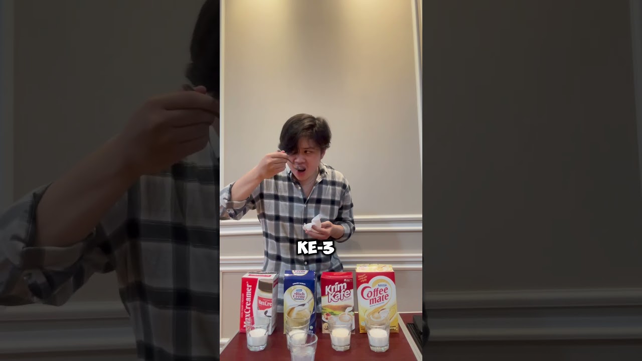 Cupping 4 merek krimer beda2 😋 yu subscribe aku! #baristaindie #nondairy #creamerbubuk