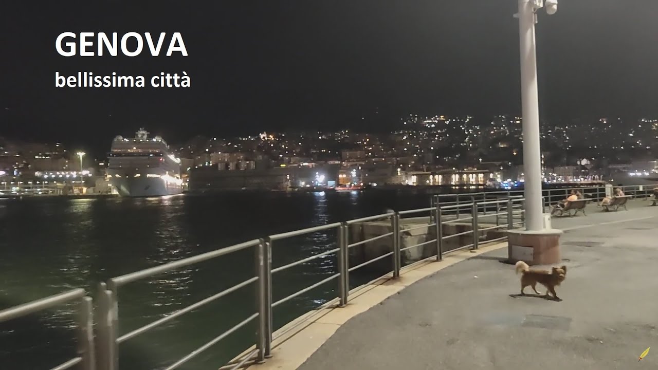 [4K] Walking Tour Genova by night - passeggiata nei vicoli e porto antico 03/05/2022