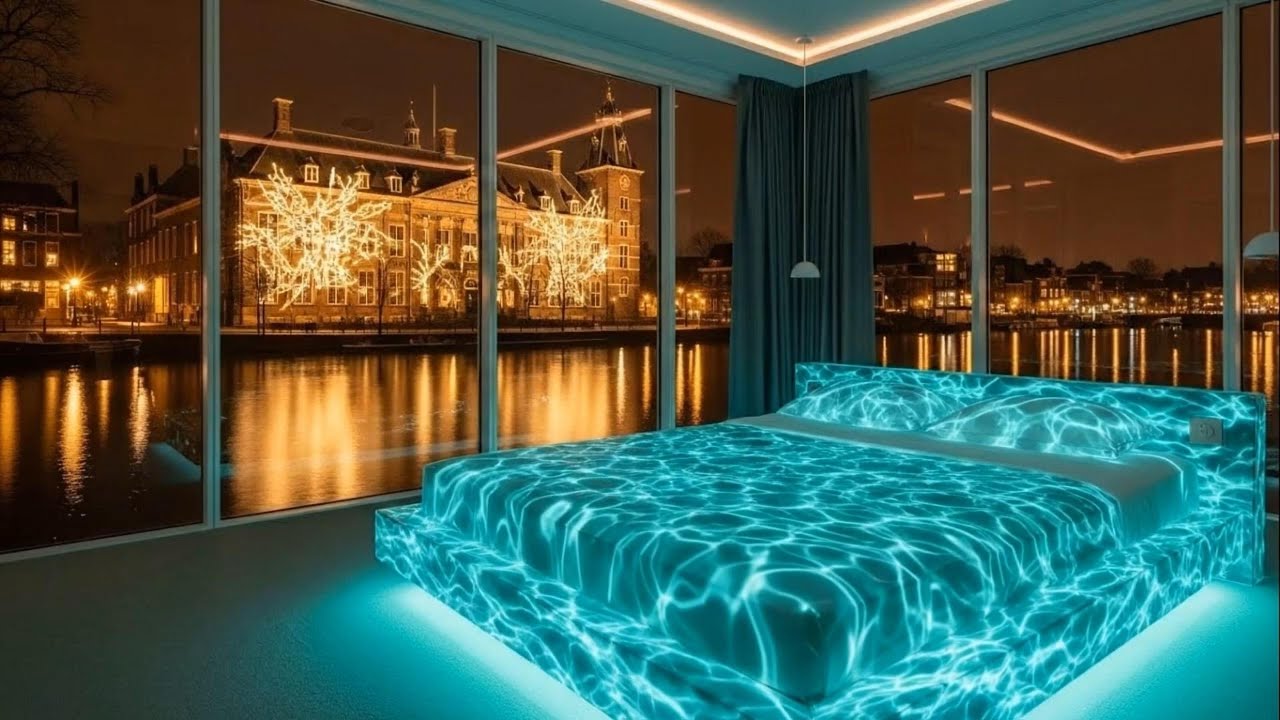 ASMR Rain Sounds for Deep Sleep (10H Black Screen) | Luxury Water Bed (Indoor Rain)🌧️🏠