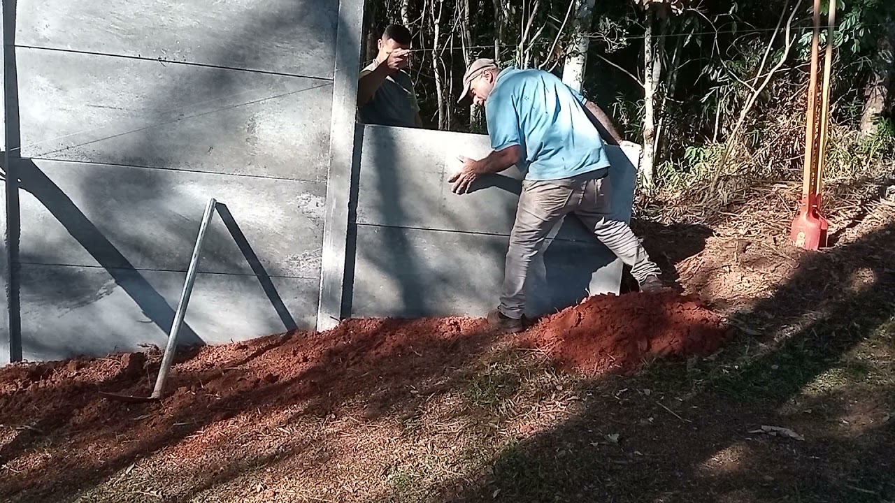 muro pré moldados montagem