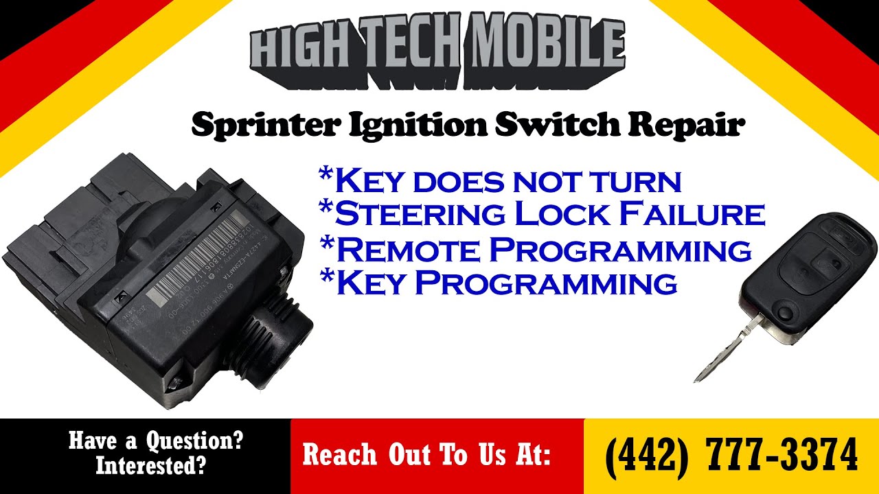 Sprinter Van Key Does Not Turn 906 Chassis 2007-2018 Mercedes Dodge or Freightliner 2500 3500
