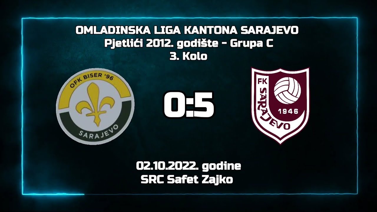 OFK Biser - FK Sarajevo 0:5 (3. kolo Omladinske lige Kantona Sarajevo) - Generacija 2012/13.