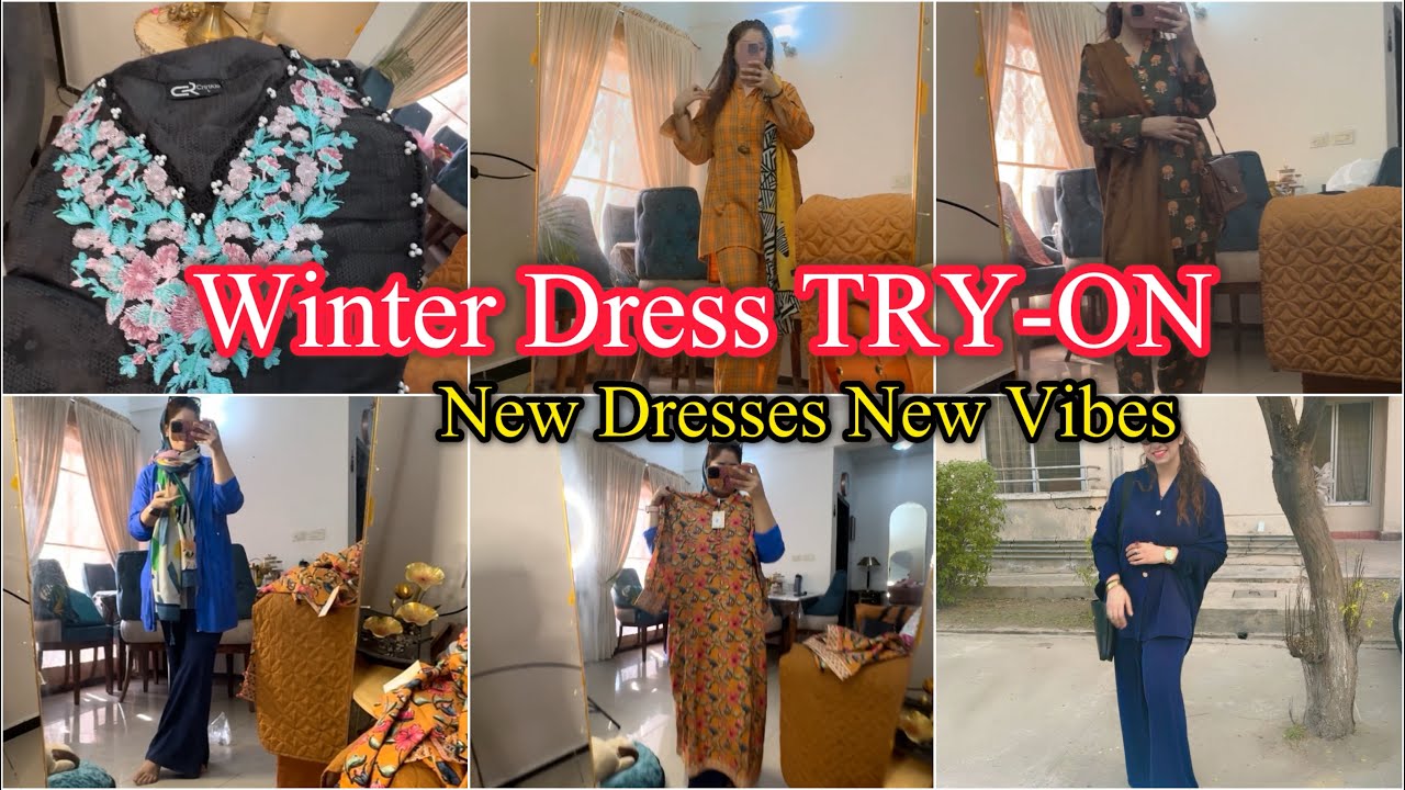 Branded Winter Dresses❄️ New Collection Try-On👗 Winter Fashion ❄️ New Dress Designs & Outfit Styling