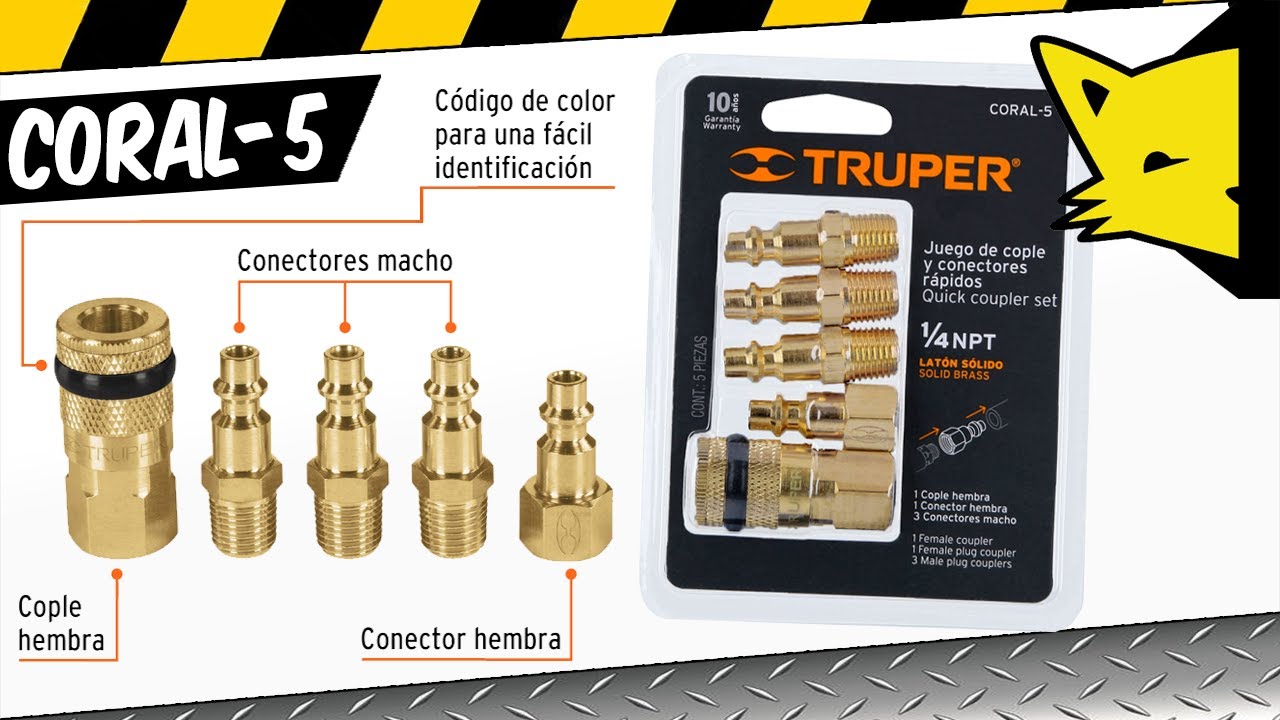 👉COPLES Y CONECTORES RAPIDOS 👌l CORAL-5 l 🟠TRUPER🟠 l 📦Revisi&oacute;n y Pruebas📝