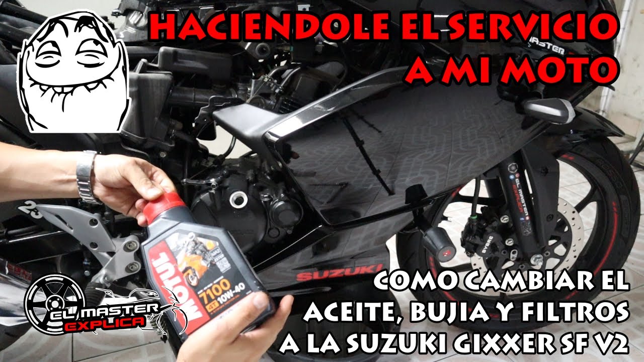 Como hacerle el servicio a la suzuki gixxer v2 | cambio de aceite , bujia y filtros