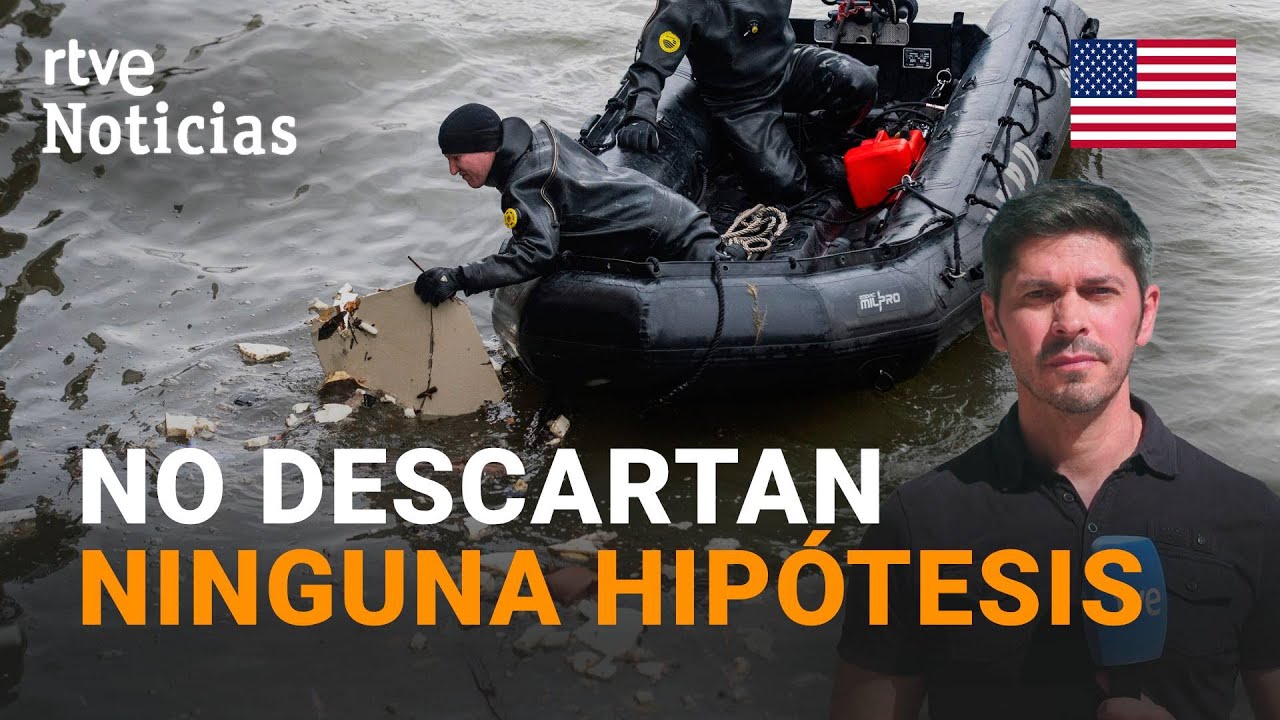ACCIDENTE HELICÓPTERO: SIGUE la BÚSQUEDA de PARTES de la AERONAVE en AGUAS del RÍO HUDSON | RTVE