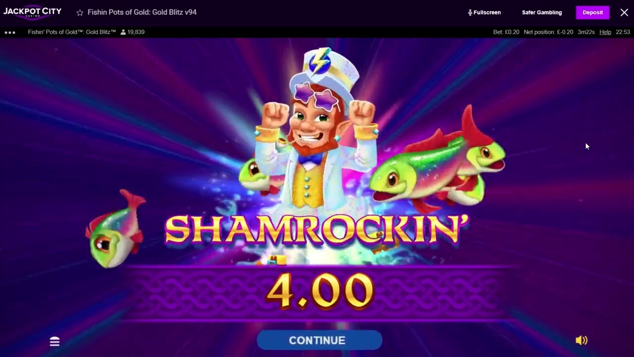 Casino Slots Theme - Fishin Pots of Gold - Gold Blitz (bonus)