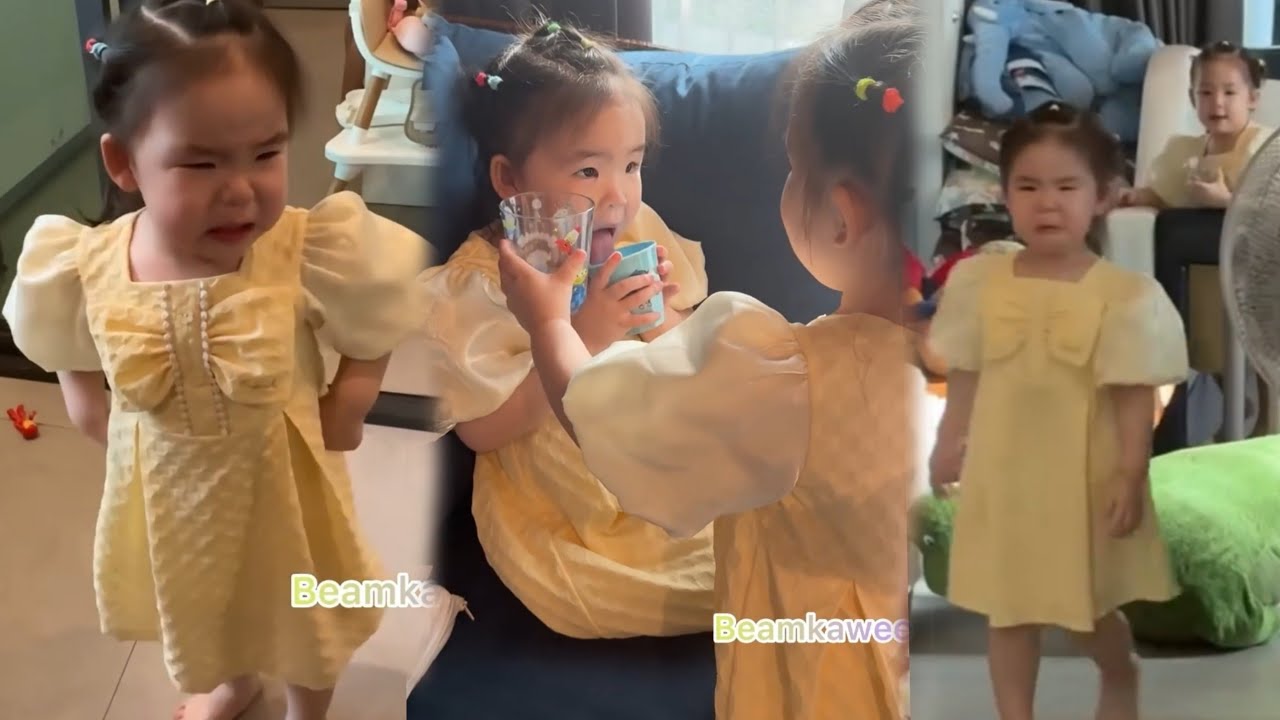 อัญญาวิ่งร้องไห้มาฟ้องหม่ามี๊บอกพี่อัยวาแย่งแก้วกินน้ำ โกรธแล้วค่ะ