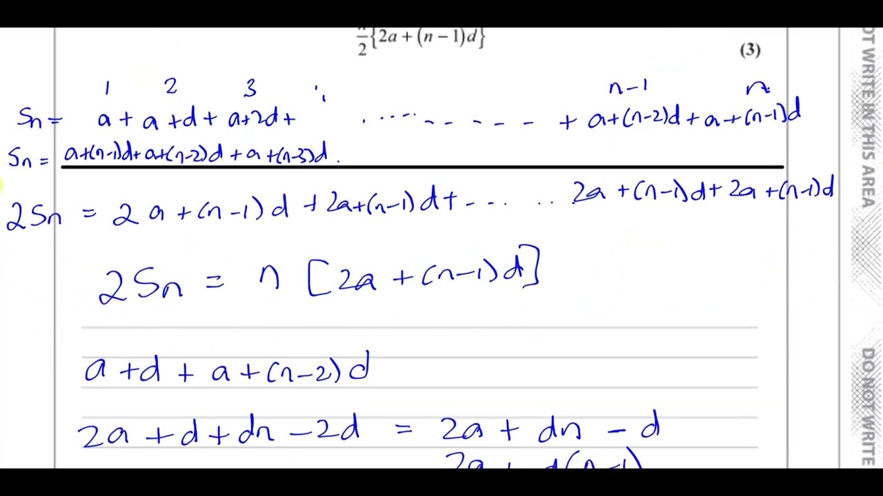 WMA12/01 Edexcel IAL P2 JAN 2020 Q8 Arithmetic Series Proof, Sigma