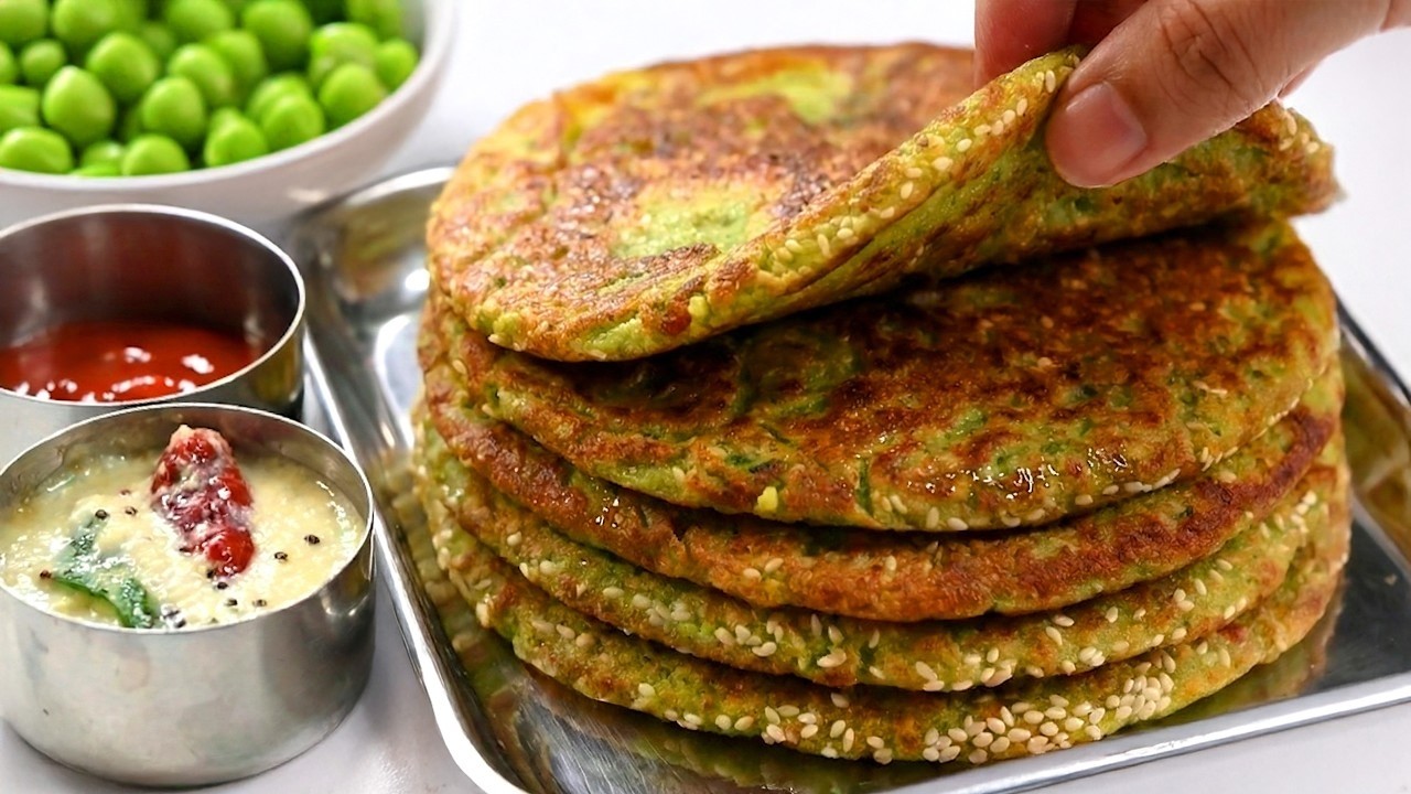 सिर्फ 15 मिनट में बनाएं ताजा मटर का इतना स्वादिष्ट 😋 breakfast || Easy and quick chilla 