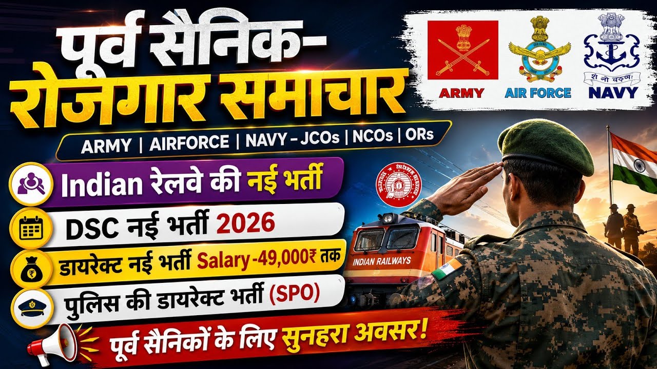 पूर्व सैनिक रोजगार समाचार | Ex servicemen jobs| Ex Paramilitary jobs | Ex CAPF